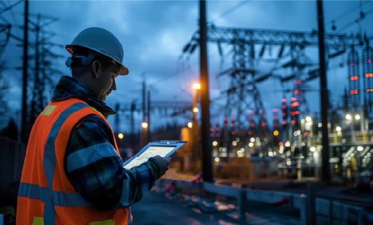 Agent de service évaluant l'état de santé d'un service public