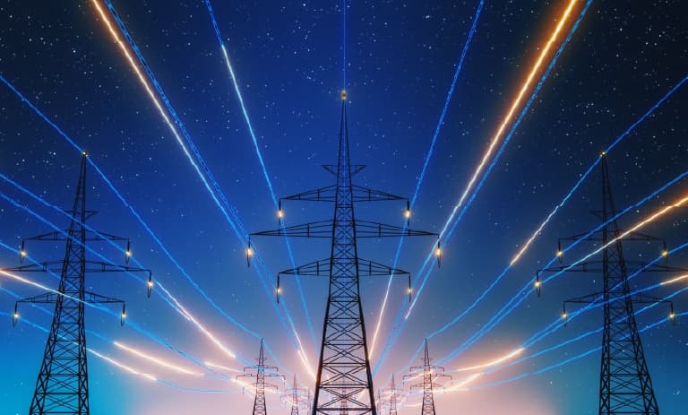 Courants électriques circulant dans les lignes électriques